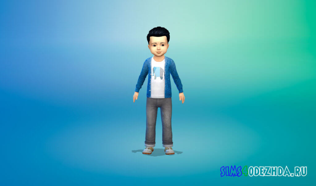Вязаный кардиган для малышей мальчиков Симс 4 - фото 2