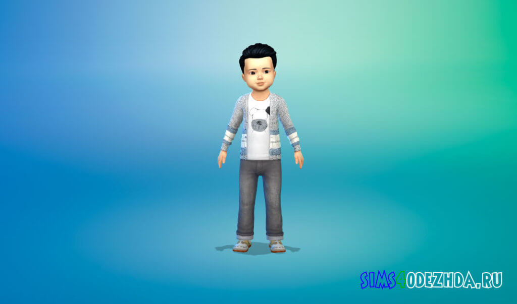 Вязаный кардиган для малышей мальчиков Симс 4 - фото 3