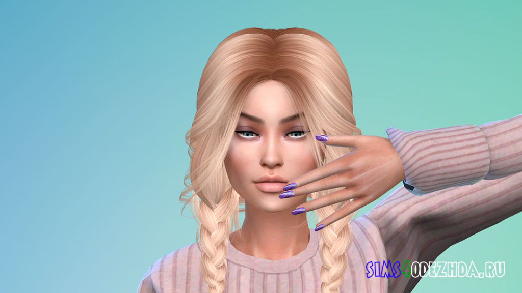 Глянцевые ногти с рисунком для Симс 4 – фото 2