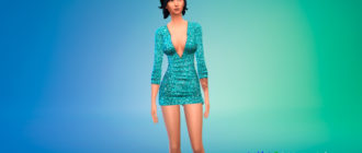 Стильное платье с блестками для Симс 4 - фото 1