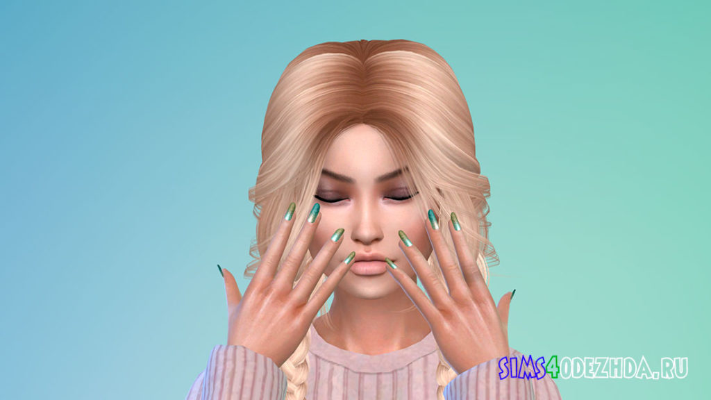Женские ногти с напылением для Симс 4 – фото 2