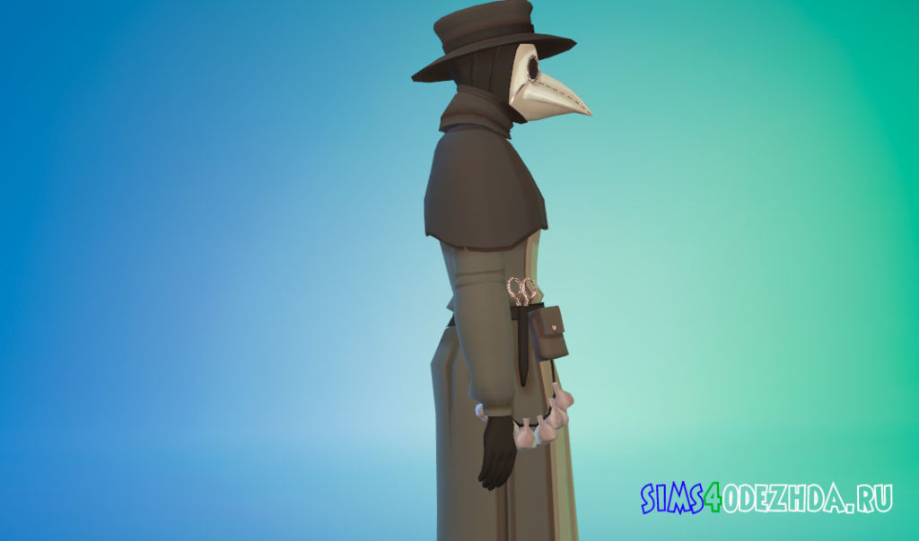 Костюм чумного доктора для Симс 4 – фото 2