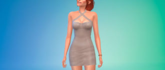 Красивое мини-платье с открытыми плечами для Симс 4 – фото 1