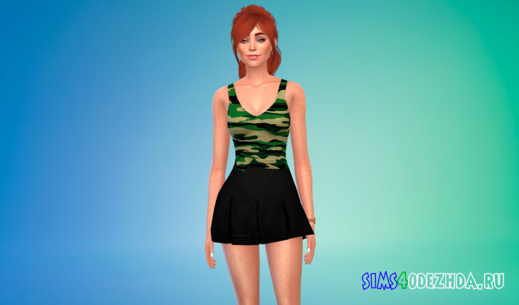 Повседневная майка с узлом для Симс 4 – фото 3