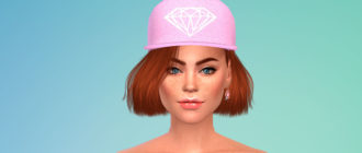 Стильная кепка с прямым козырьком для Симс 4 – фото 1