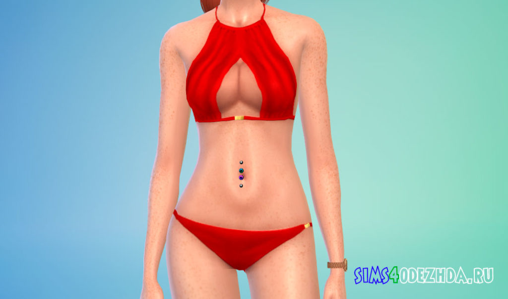 Двойной пирсинг живота для Симс 4 – фото 3