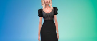 Французское ретро платье для Симс 4 – фото 1