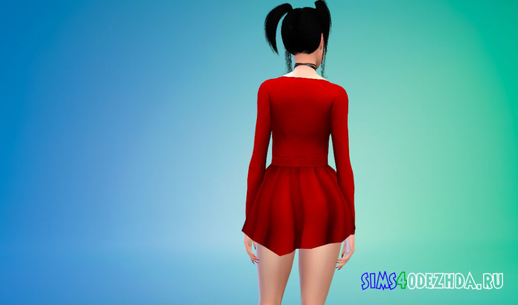 Короткое сексуальное платье с пышной юбкой для Симс 4 – фото 3