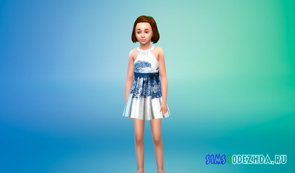 Красивое дизайнерское платье для девочек для Симс 4 – фото 3