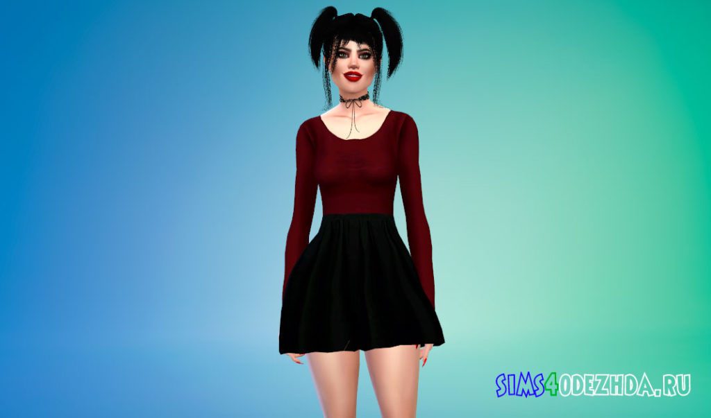 Красивый женский наряд для фигурного катания для Симс 4 – фото 2