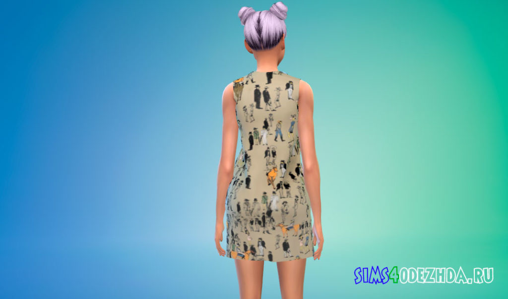 Летнее короткое платье для женщин для Симс 4 – фото 3