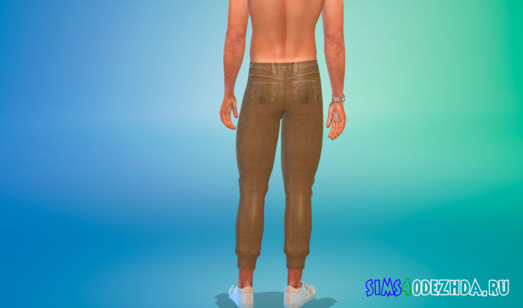 Мужские вельветовые брюки для Симс 4 – фото 3