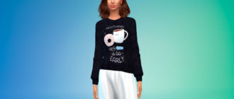 Пижамные свитера для женщин для Симс 4 – фото 1