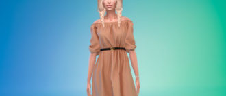 Платье с поясом от Гуччи для Симс 4 – фото 1