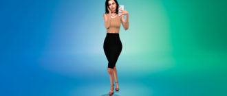 Поза с айфоном перед зеркалом для Симс 4 – фото 1