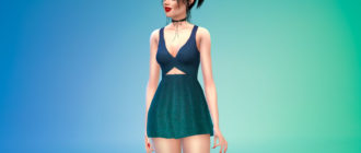 Прекрасное мини-платье с вырезом для Симс 4 – фото 1