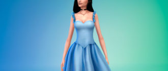 Пышное бальное платье в пастельных цветах для Симс 4 – фото 1