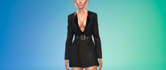 Шикарный короткий женский плащ для Симс 4 – фото 1