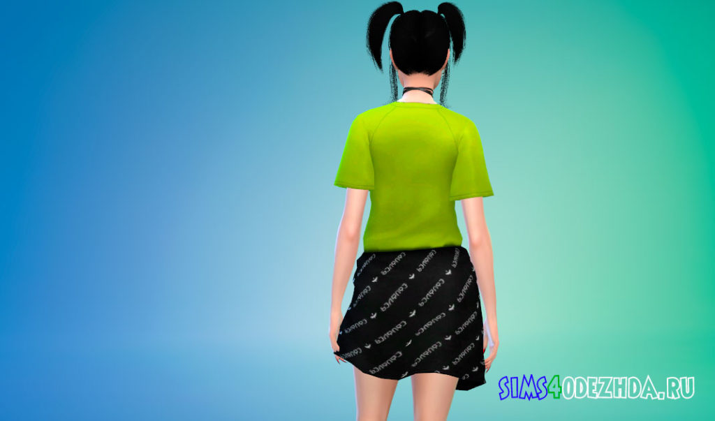 Симпатичное Т-образное платье со свитером для Симс 4 – фото 3