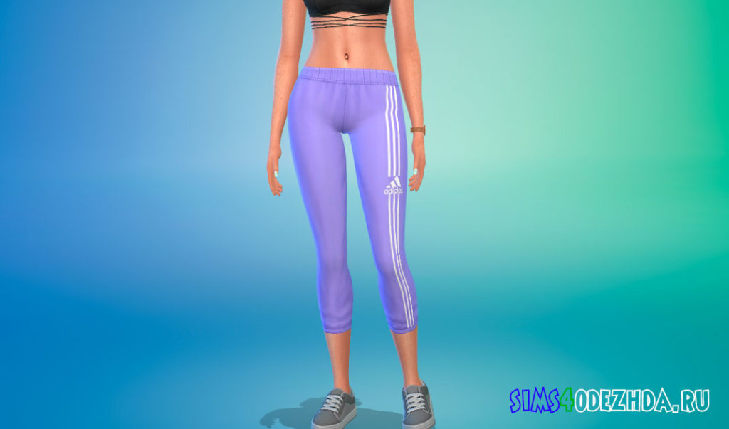 Спортивные леггинсы Adidas для женщин для Симс 4 – фото 2