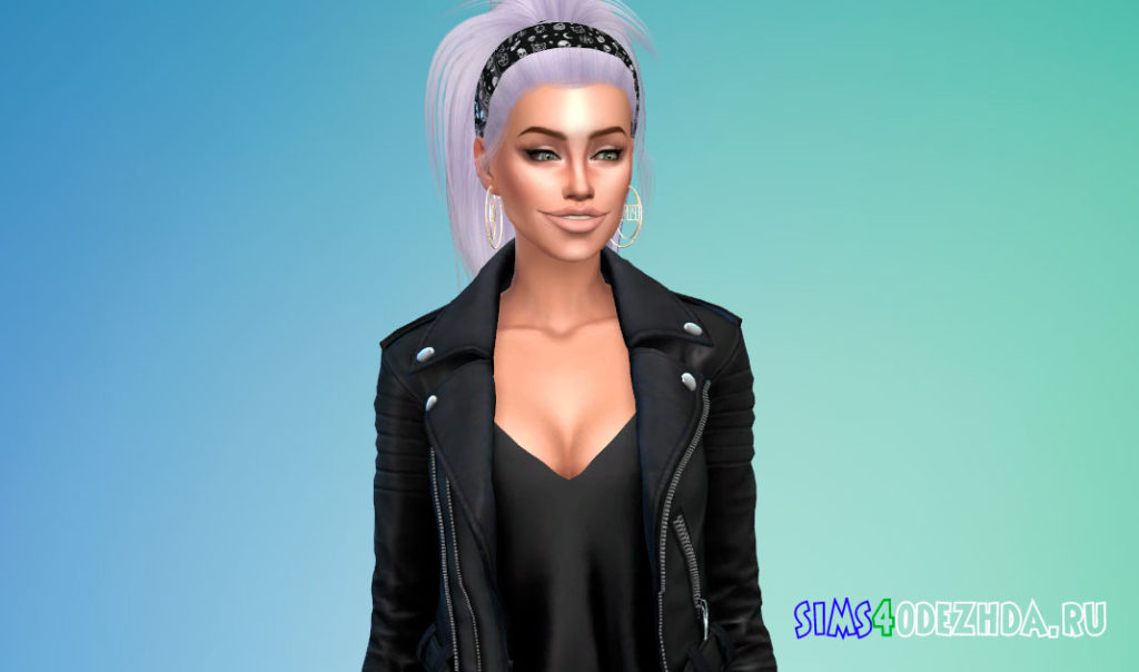 Стильная прическа с банданой для женщин для Симс 4 – фото 3