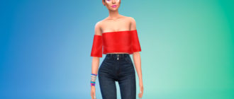 Стильный летний топ для Симс 4 – фото 1