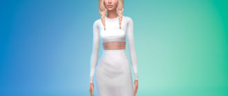 Стильный женский наряд с вырезом для Симс 4 – фото 1