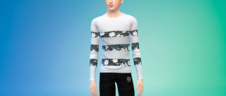 Свитшот с цветочным рисунком для мужчин для Симс 4 – фото 1