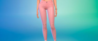 Зауженные летние джинсовые штаны для Симс 4 – фото 1