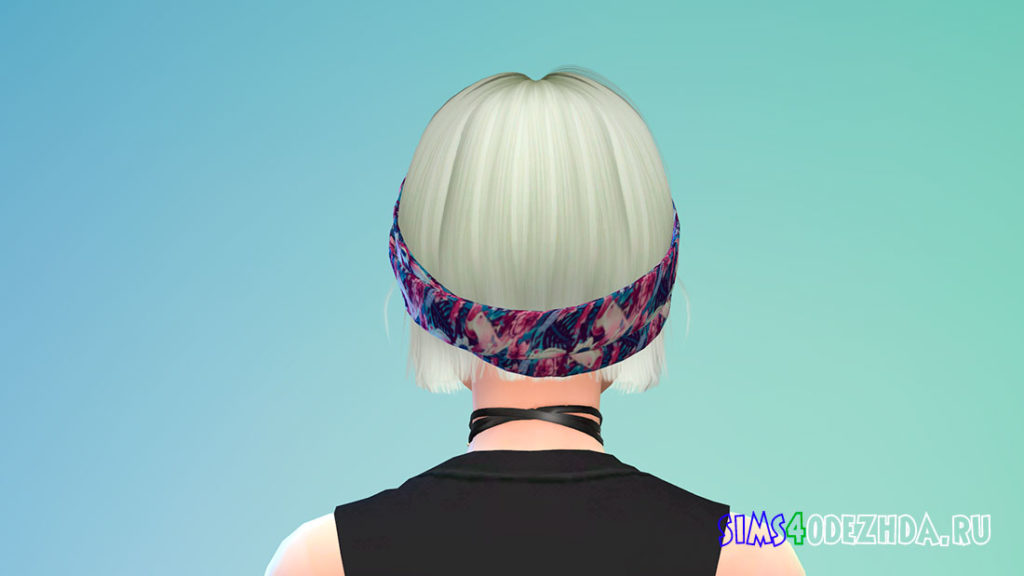 Женская прическа с банданой для Симс 4 – фото 3
