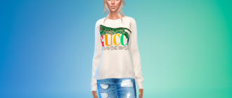 Женский лонгслив от Гуччи для Симс 4 – фото 1