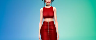 Женский наряд из топа и юбки для Симс 4 – фото 1