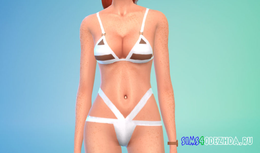 Женский скинтон с пирсингом в пупке для Симс 4 – фото 3