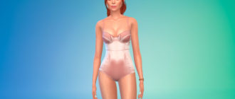 Атласное боди для Симс 4 – фото 1