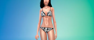 Бикини с треугольными узорами для Симс 4 – фото 1