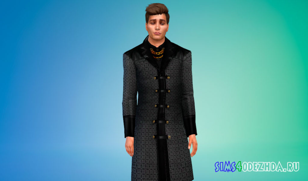 Готическое мужское пальто для Симс 4 – фото 2