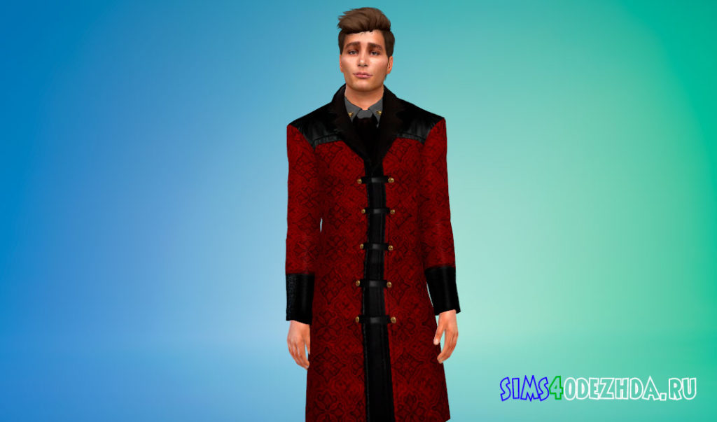 Готическое мужское пальто для Симс 4 – фото 3