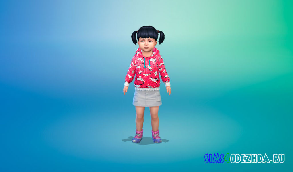 Худи для девочек-малышек для Симс 4 – фото 3