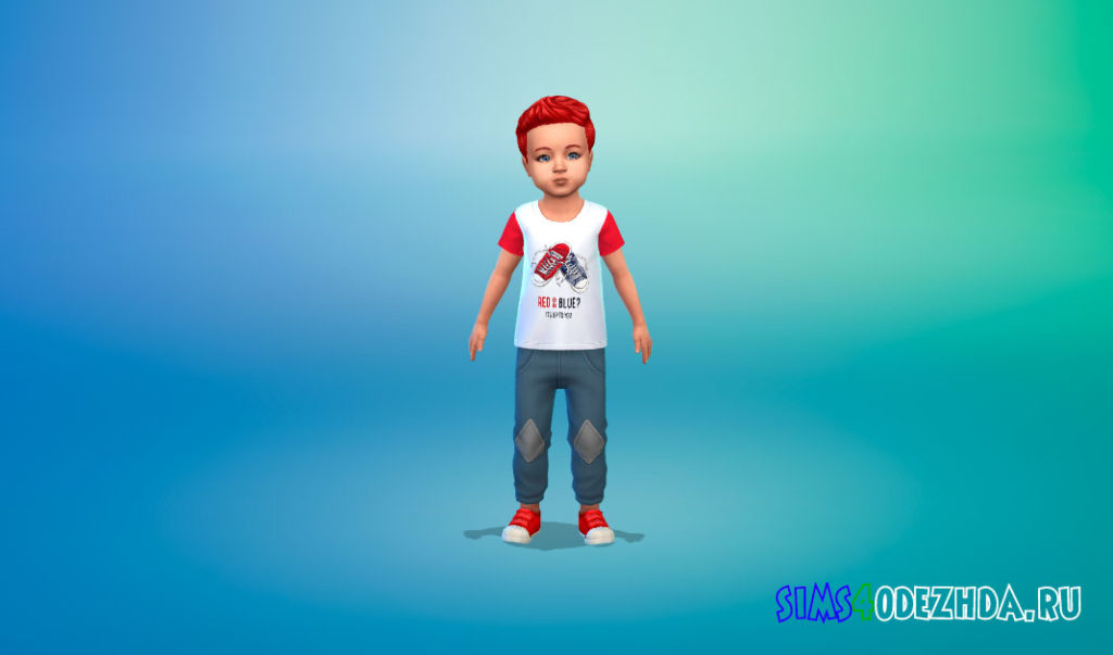 Коллекция футболок для малышей мальчиков для Симс 4 – фото 2