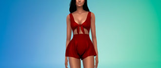 Короткий комбинезон с вырезом для Симс 4 – фото 1