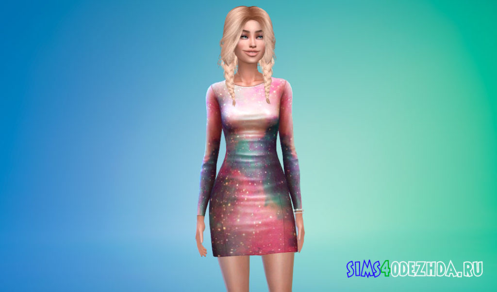 Космическое платье для Симс 4 – фото 2