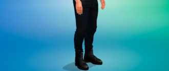 Кожаные дизайнерские ботинки для Симс 4 – фото 1