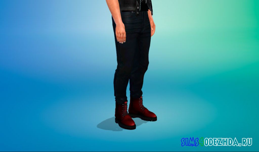Кожаные дизайнерские ботинки для Симс 4 – фото 2