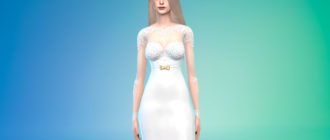 Кружевное платье с лифом для Симс 4 – фото 1