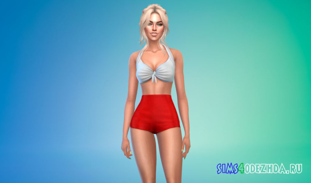 Купальный костюм из 60-х для Симс 4 – фото 2