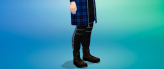 Модные ботинки на молнии с заклепками для Симс 4 – фото 1