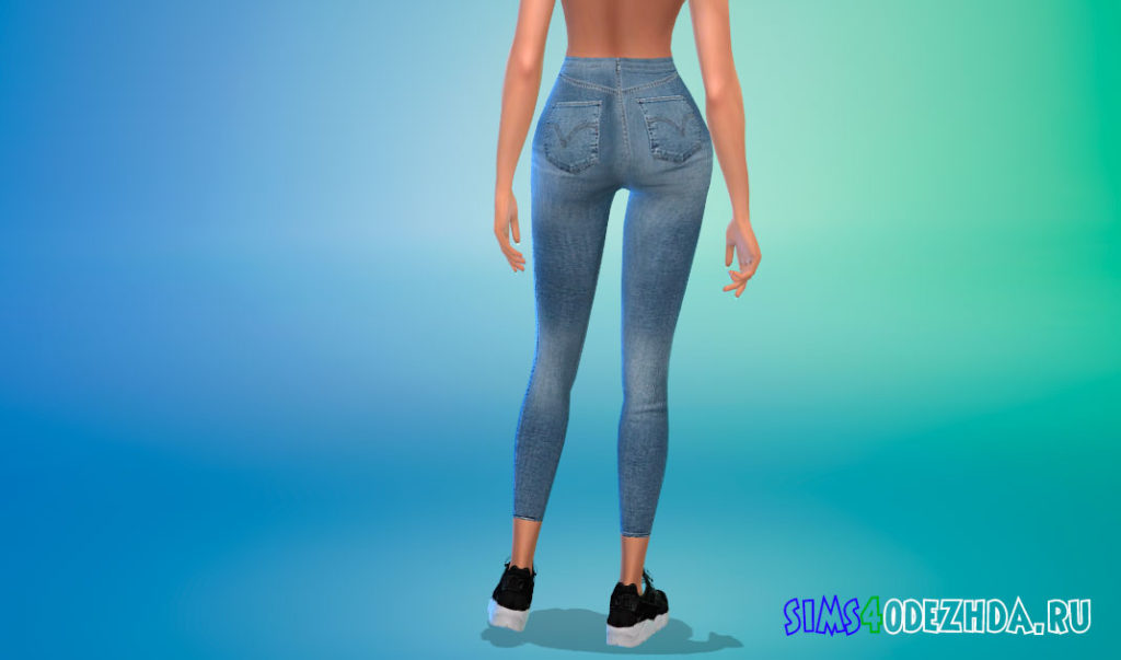 Облегающие женские джинсы для Симс 4 – фото 3