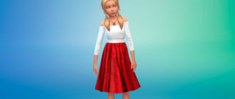 Платье Roxy для девочек для Симс 4 – фото 1