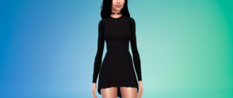 Платье с длинными рукавами для Симс 4 – фото 1