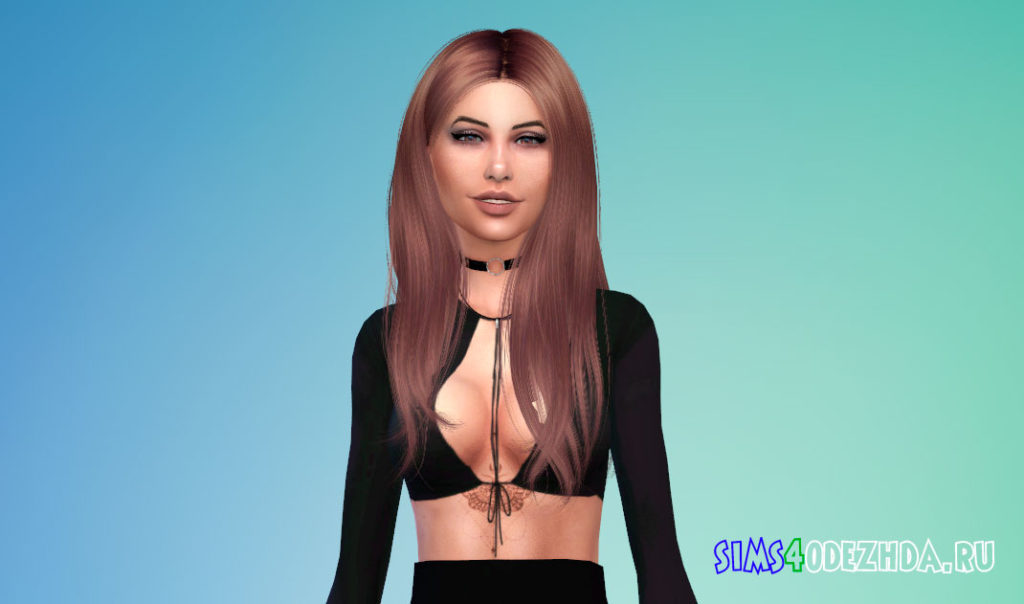 Прямые волосы до плеч для Симс 4 – фото 3
